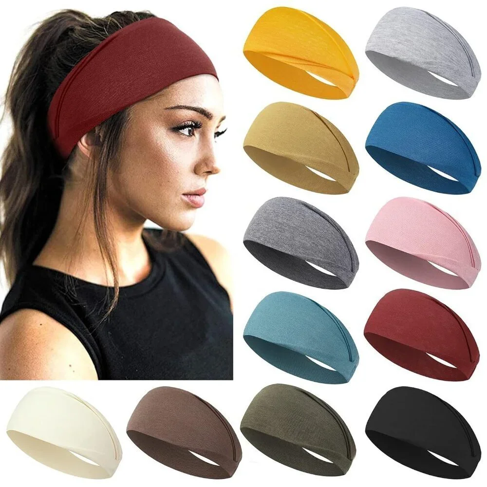 Headbands for Women Short Hair Non-Slip Workout Yoga Head Wraps 12 Pack
